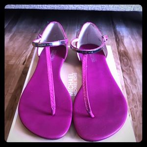 EMBOSSED LEATHER MICHAEL KORS SANDALS